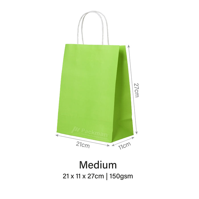 21 x 11 x 27cm Green Paper Bag (100pcs)