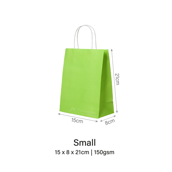 15 x 8 x 21cm Green Paper Bag (100pcs)