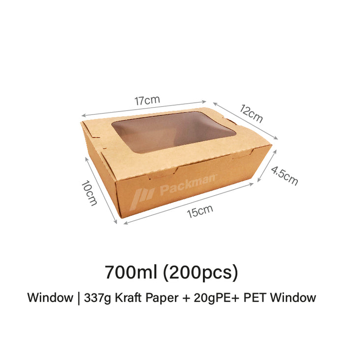700ml Window Kraft Lunch Box (200pcs)