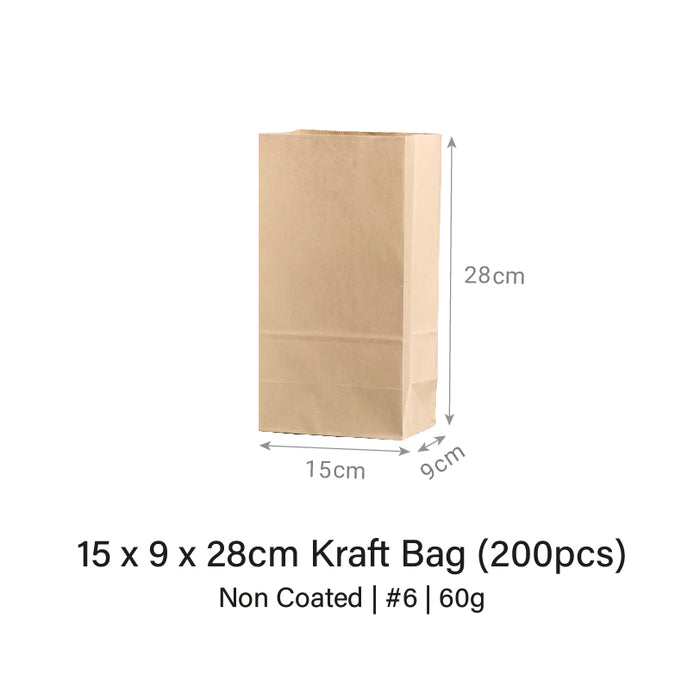 15 x 9 x 28cm Kraft Bag (200pcs)