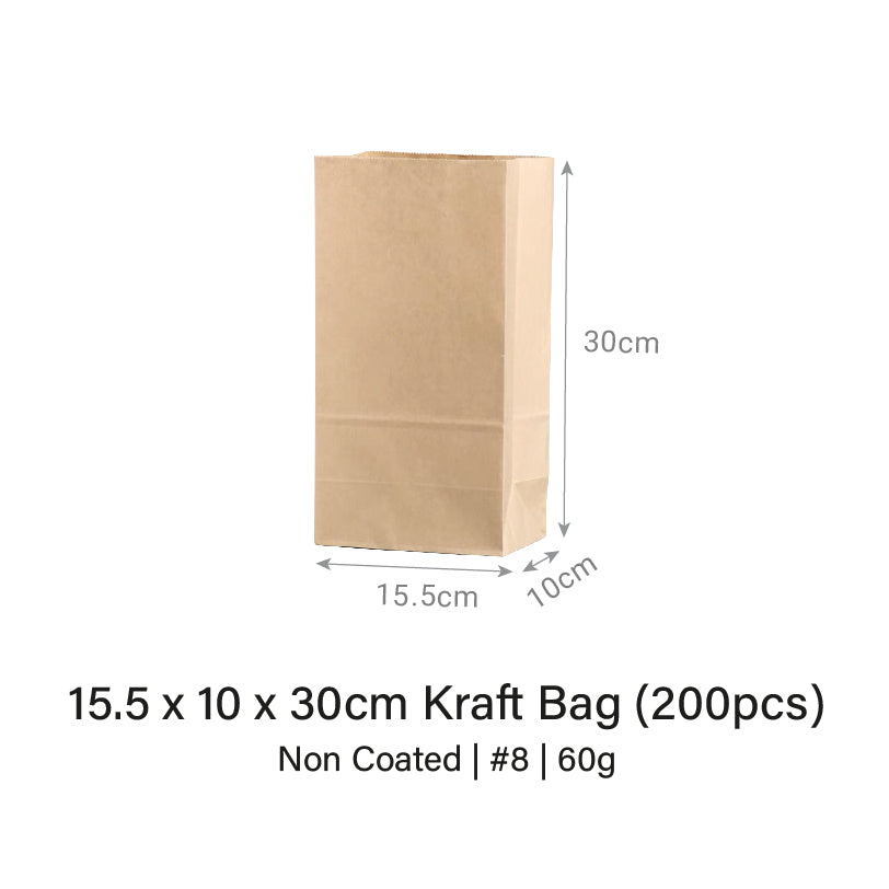 15.5 x 10 x 30cm Kraft Bag (200pcs)