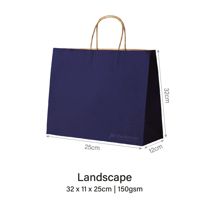 32 x 11 x 25cm Navy Paper Bag (100pcs)
