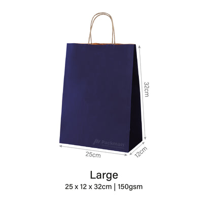 25 x 12 x 32cm Navy Paper Bag (100pcs)