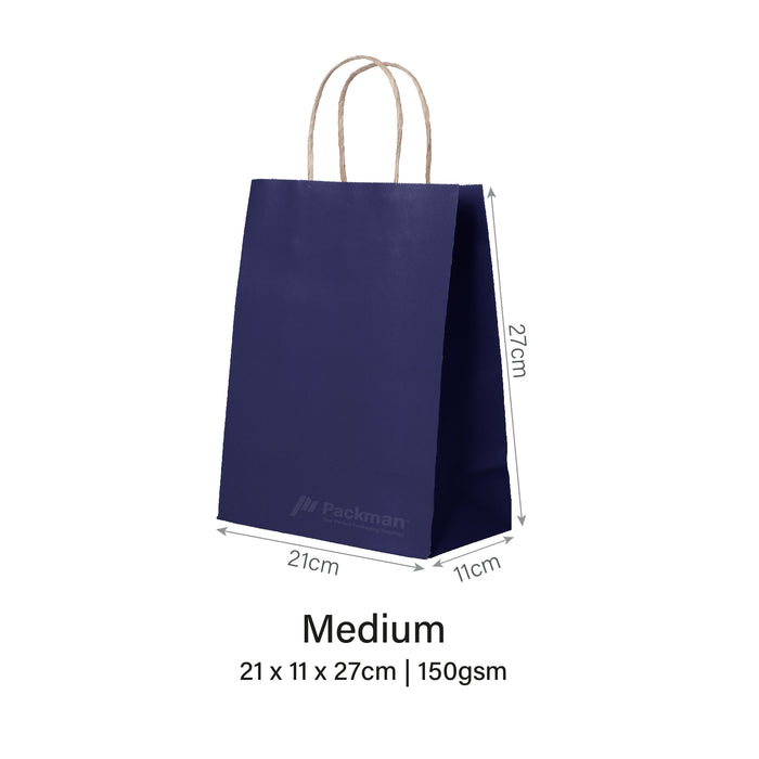 21 x 11 x 27cm Navy Paper Bag (100pcs)