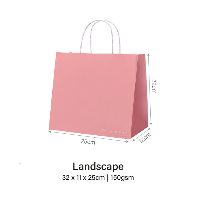 32 x 11 x 25cm Pink Paper Bag (100pcs)