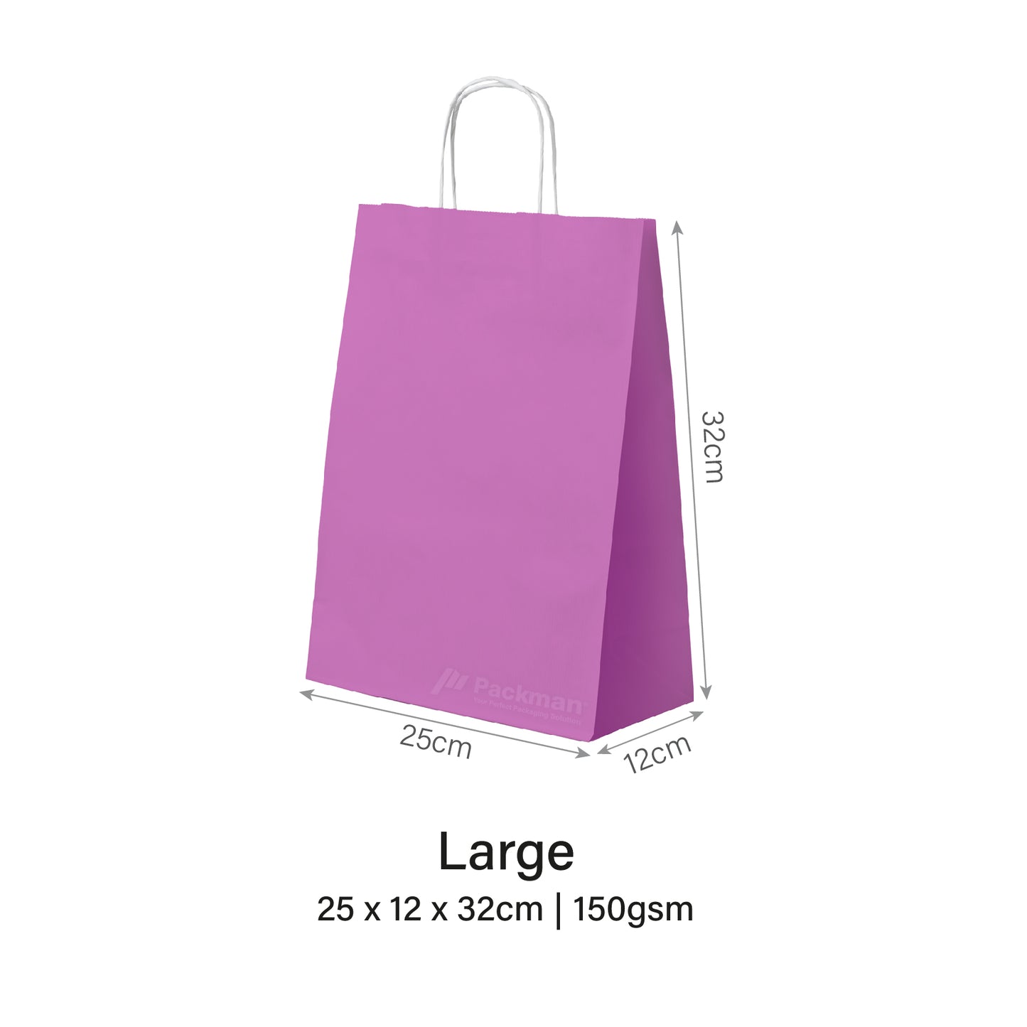 25 x 12 x25cm Purple Paper Bag (100pcs)