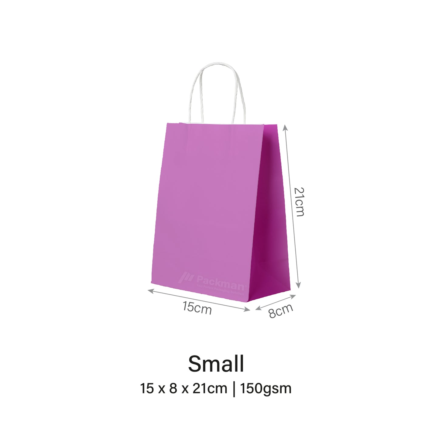 15 x 8 x 21cm Purple Paper Bag (100pcs)