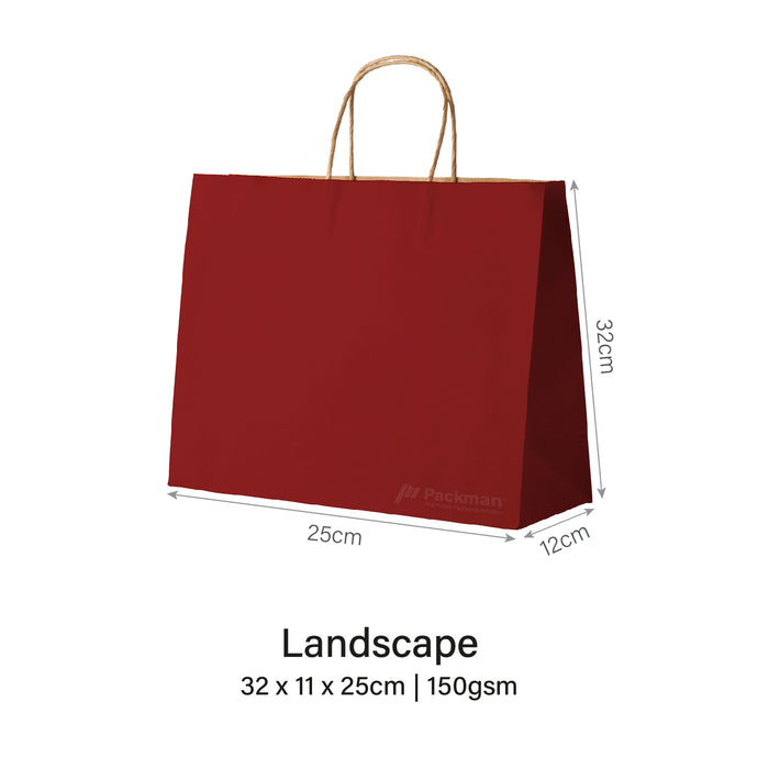 32 x 11 x25cm Red Paper Bag (100pcs)