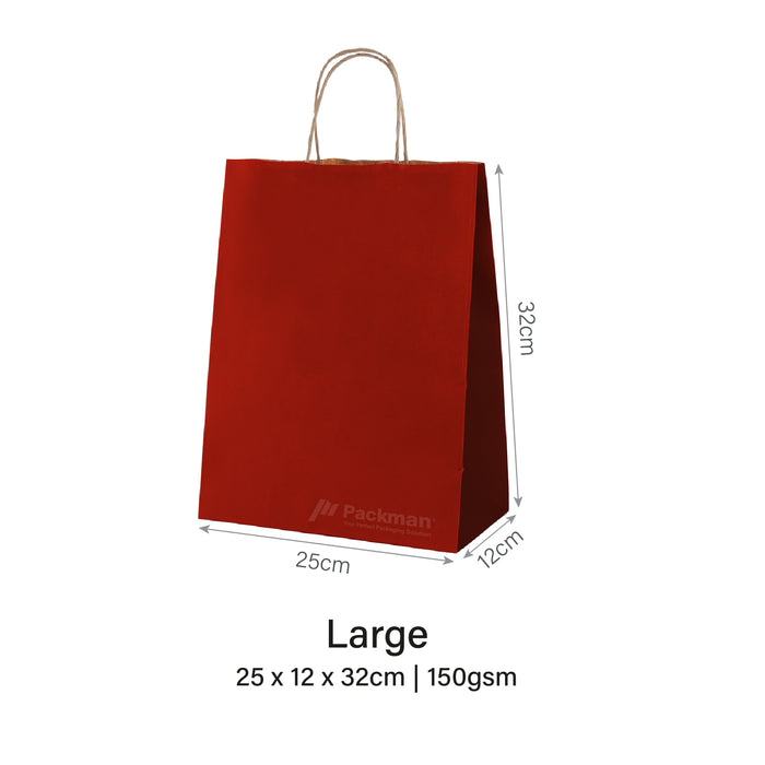 25 x 12 x 32cm Red Paper Bag (100pcs)