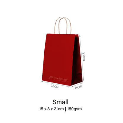15 x 8 x 21cm Red Paper Bag (100pcs)