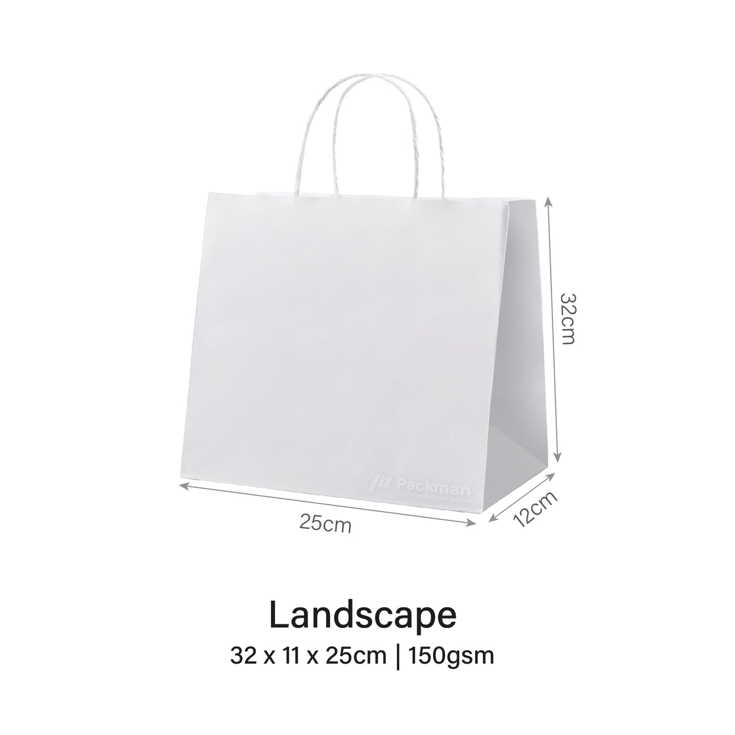 32 x 11 x 25cm White Paper Bag (100pcs)