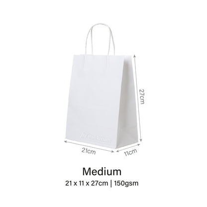 21 x 11 x 27cm White Paper Bag (100pcs)