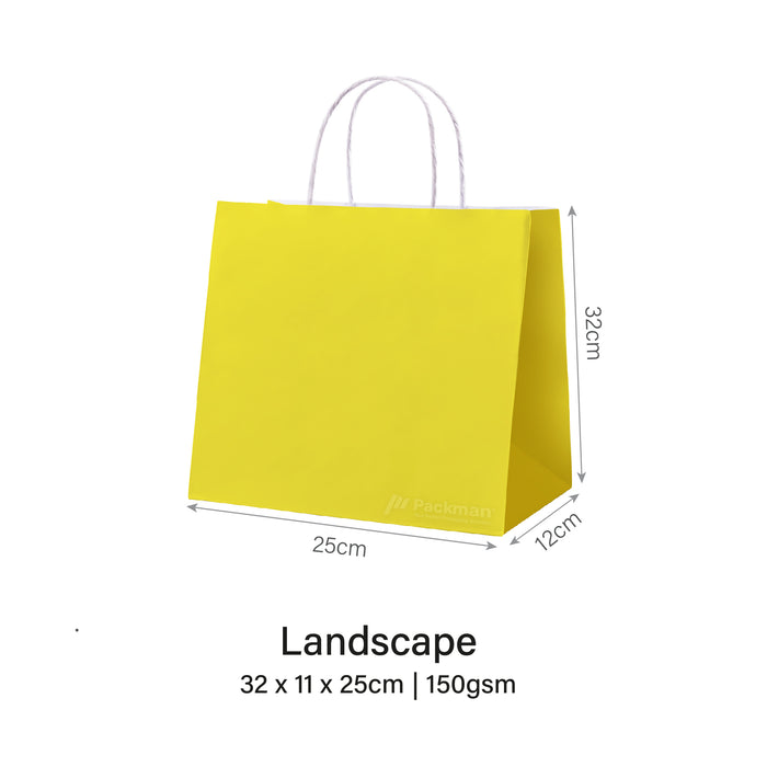 32 x 11 x 25cm Yellow Paper Bag (100pcs)