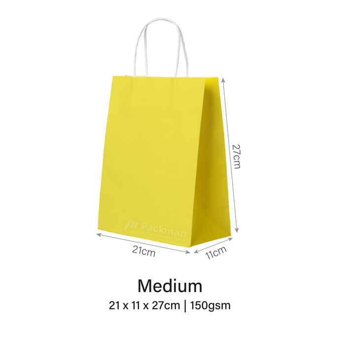 21 x 11 x 27cm Yellow Paper Bag (100pcs)