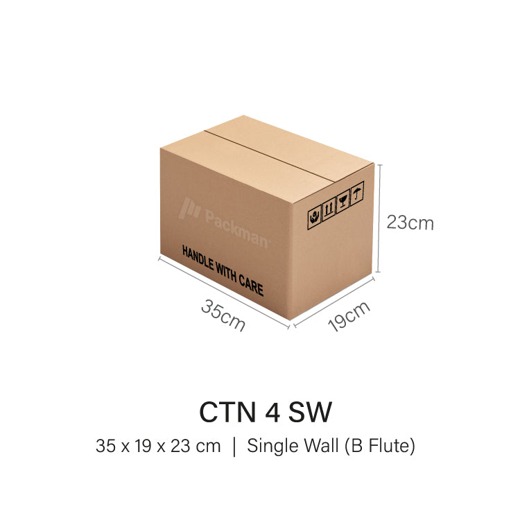 CTN 4 - 35 x 19 x 23cm - Single Wall (10pcs)