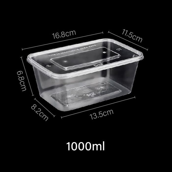 Red Rectangular Container Plastic Disposable Rectangular Plastic Container (3 sizes) / Local Stock — Packman
