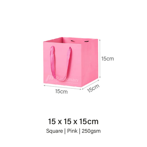 Square Pink Paper Bag