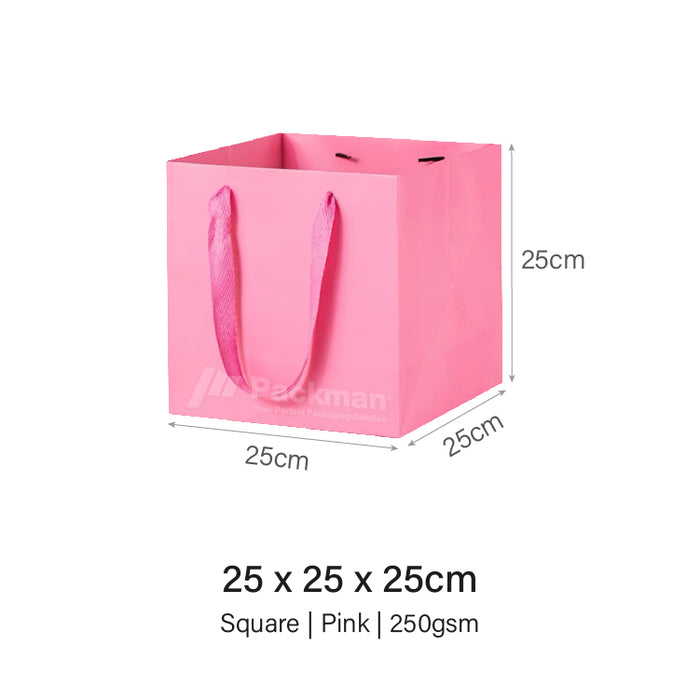 Square Pink Paper Bag 