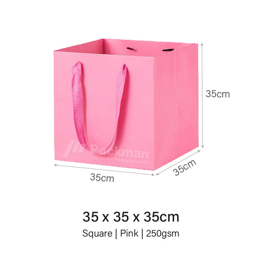 Square Pink Paper Bag 