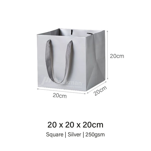 Square Silver Paper Bag 