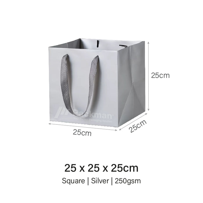 Square Silver Paper Bag 