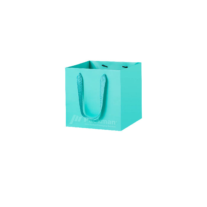 Square Turquoise Paper Bag 