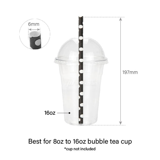 White Polka Paper Straw