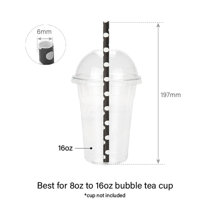 White Polka Paper Straw