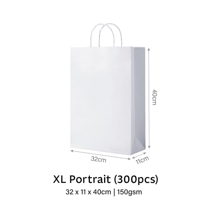 White XL Portrait Paper Bag