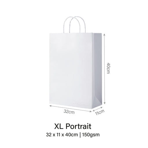 White XL Portrait Paper Bag