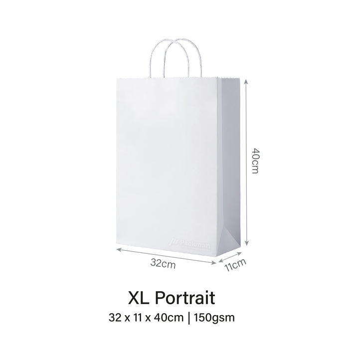 White XL Portrait Paper Bag