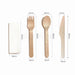 Wooden Cutlery Set With Napkins 4 In 1