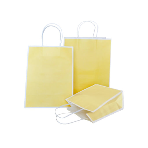 Yellow with White Border Paper Bag 