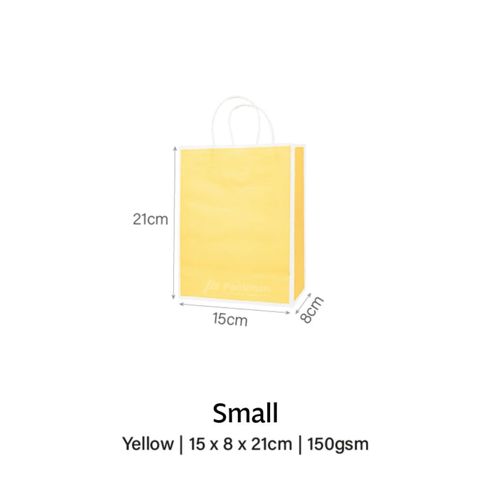 Yellow with White Border Paper Bag 