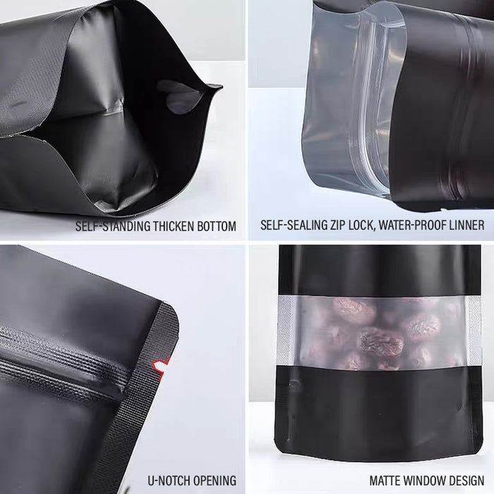 9 x 14cm Black Standing Pouch (100pcs)