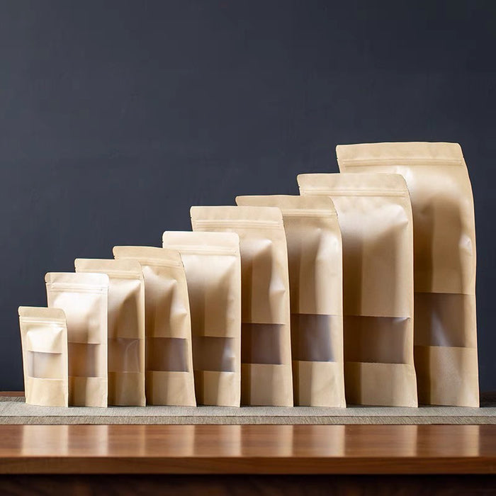 9 x 14cm Kraft Standing Pouch (100pcs)