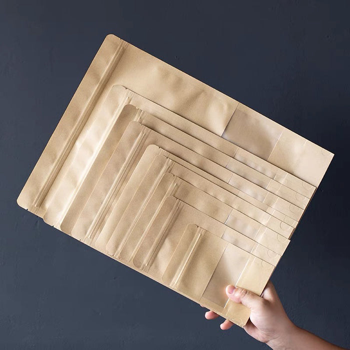 9 x 14cm Kraft Standing Pouch (100pcs)