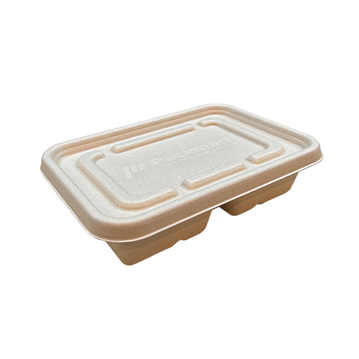 750ml 2-Compartment Sugarcane Lunch Box (300pcs)