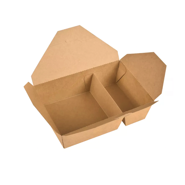 1200ml 2-Compartment Kraft Bento Box (200pcs)