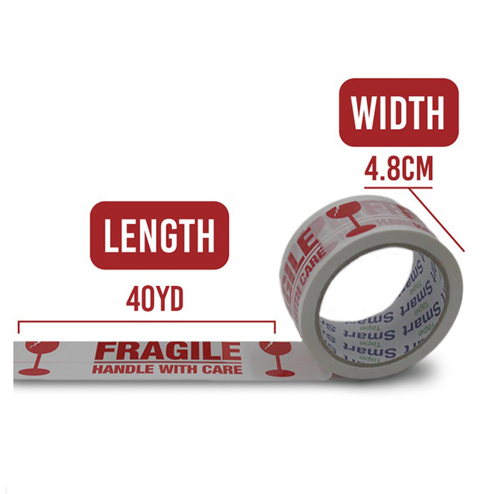 48mm x40yd Fragile Tape (3 Rolls)