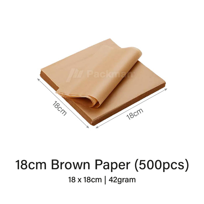 18cm Brown Square Burger Paper