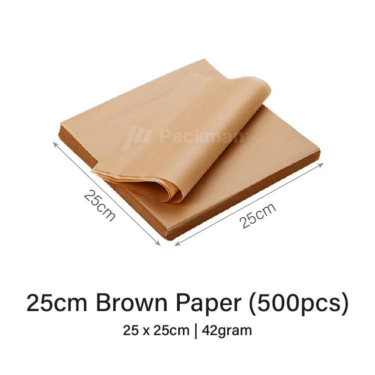 25cm Brown Square Burger Paper