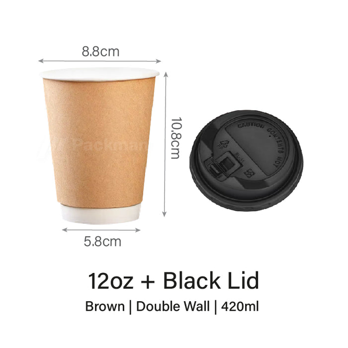 12oz Double Wall Brown Paper Cup (500pcs)