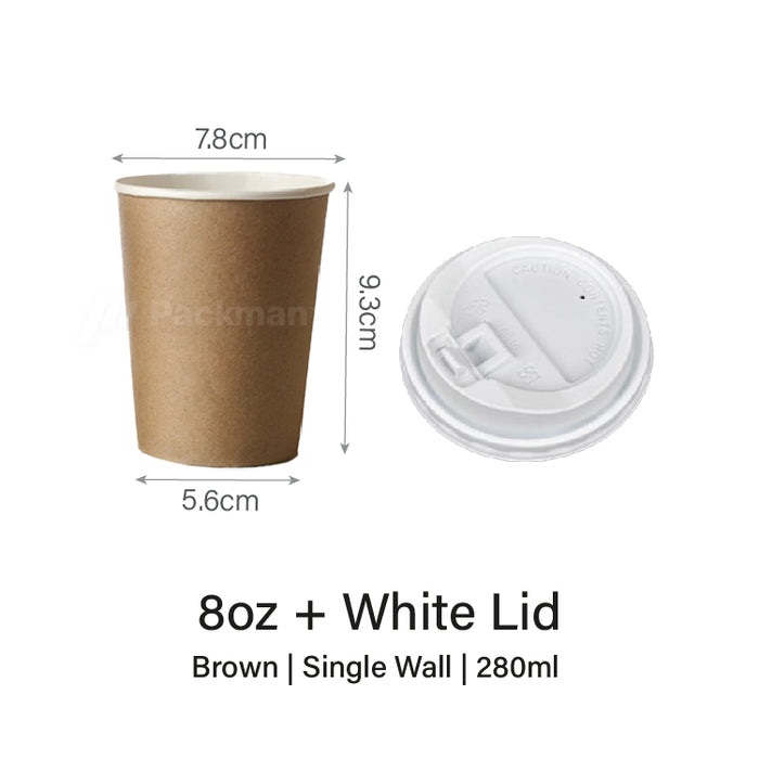 8oz Single Wall Brown Paper Cup (1000pcs)